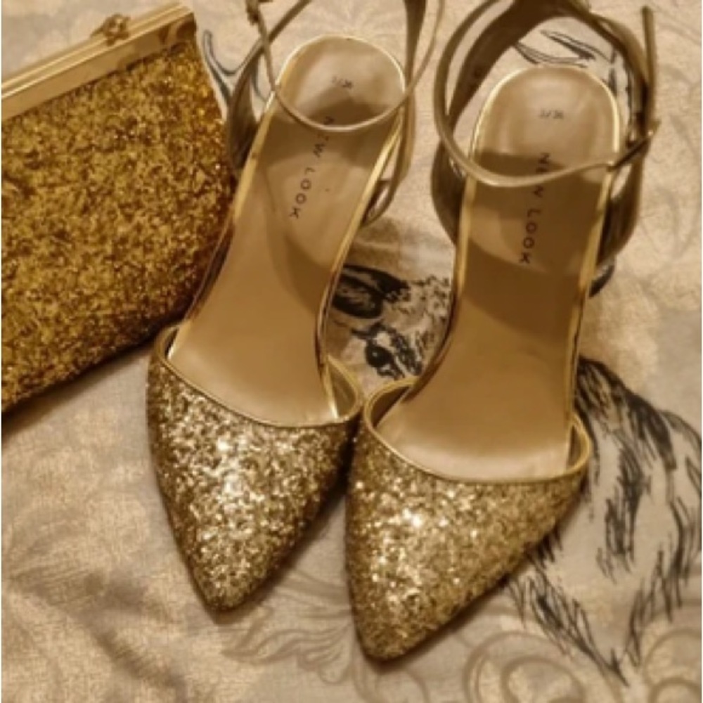 New Look Sparkling Gold Women's Heels